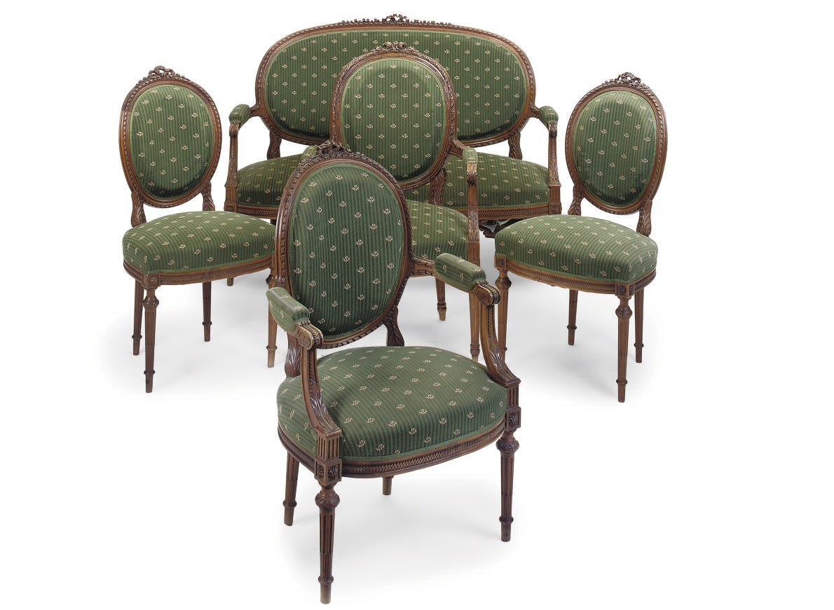 A FRENCH WALNUT SALON SUITE