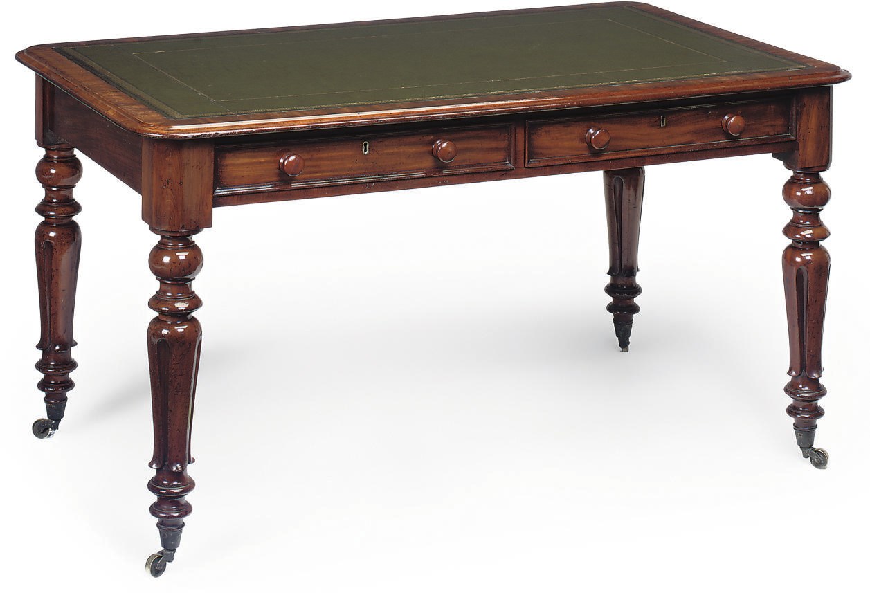 AN EARLY VICTORIAN MAHOGANY LIBRARY TABLE