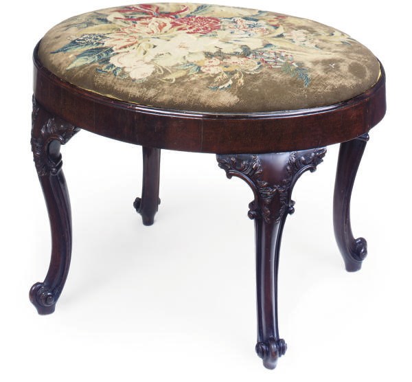 A MAHOGANY STOOL