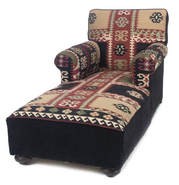 A KILIM UPHOLSTERED DAYBED