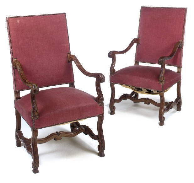 A PAIR OF FLEMISH WALNUT ARMCHAIRS