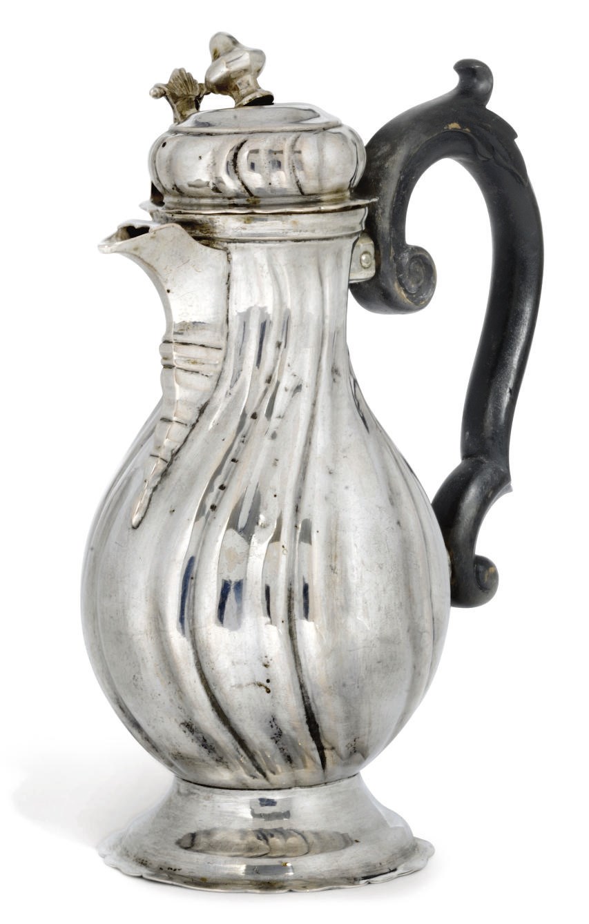 A GERMAN SILVER COFFEE POT