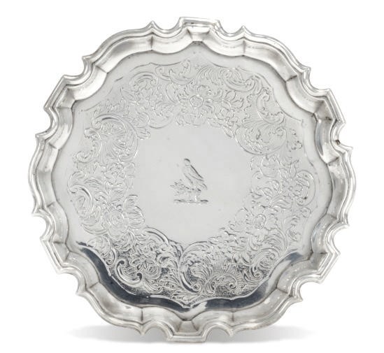 A GEORGE II SILVER SALVER