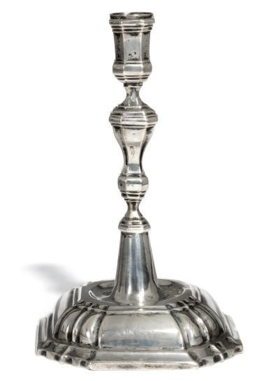 A GERMAN SILVER CANDLESTICK