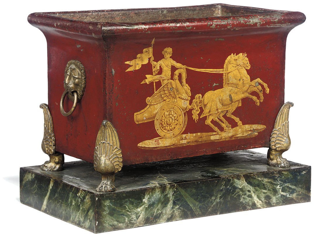 A FRENCH EMPIRE TOLE-PEINTE JARDINIERE