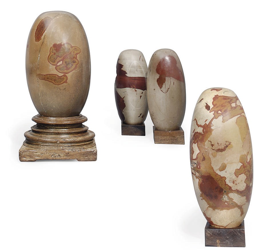 A COLLECTION OF FOUR INDIAN LINGHAM STONES