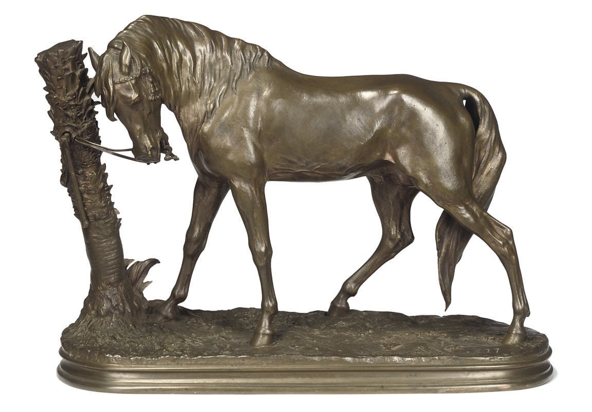 A FRENCH BRONZE OF AN ARAB HORSE