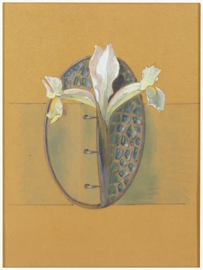 A FRENCH WATERCOLOR DESIGN FOR AN ORCHID BUCKLE,