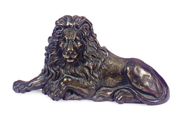 A VICTORIAN CAST IRON PROFILE OF A LION,