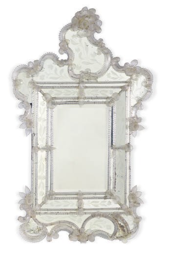A VENETIAN GLASS MIRROR,
