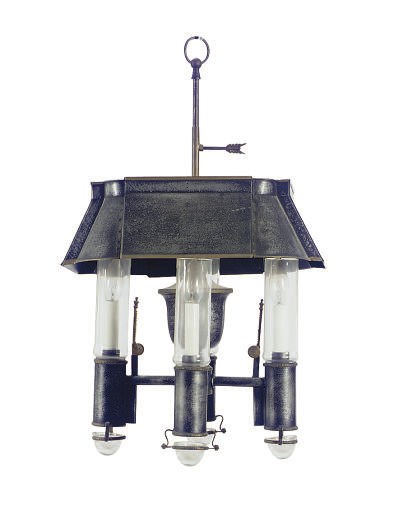 A TOLE-PEINTE FOUR-LIGHT HANGING LANTERN,