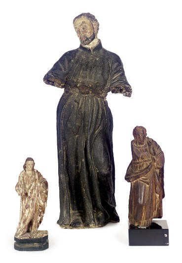 THREE SANTOS FIGURES,