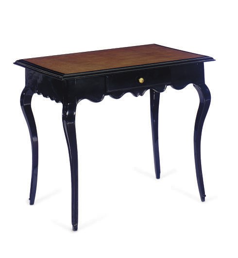 AN EBONIZED WRITING TABLE,