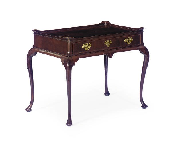 A DUTCH MAHOGANY TRAY-TOP SIDE TABLE,