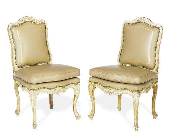 A PAIR OF REGENCE PAINTED SIDE CHAIRS,
