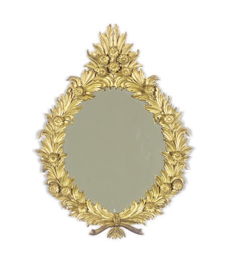 A GILTWOOD MIRROR,