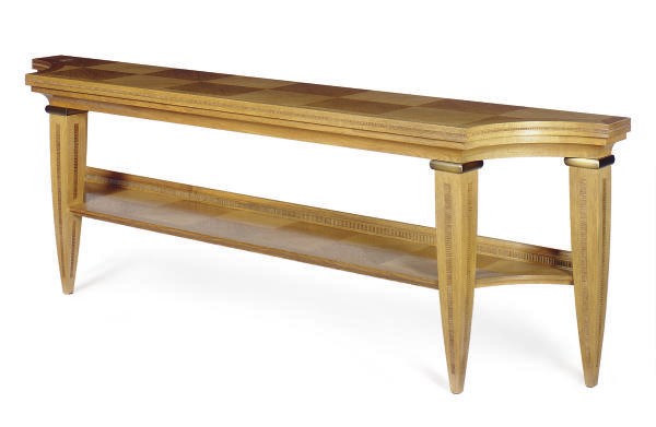 A LARGE OAK SIDE TABLE,
