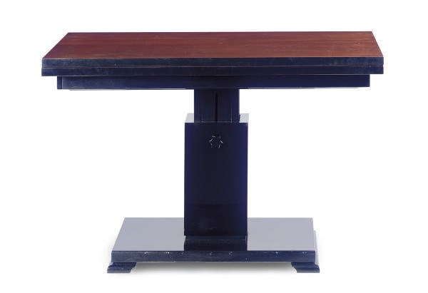 A WALNUT AND PART-EBONZIED ADJUSTABLE GAMES TABLE,