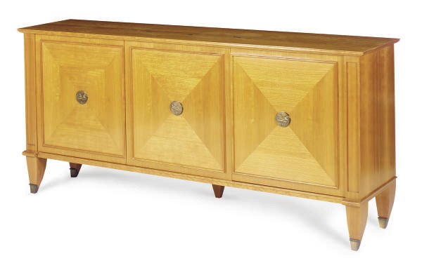 A PATINATED-BRONZE MOUNTED FRUITWOOD SIDE CABINET,