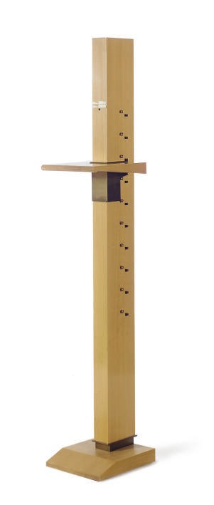 AN ADJUSTABLE BIRCH EASEL,