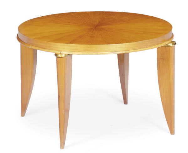 A FRUITWOOD AND BRASS SIDE TABLE,