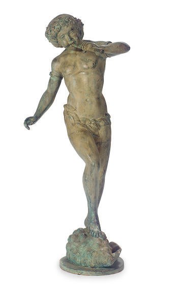 A PATINATED BRONZE FIGURAL FOUNTAIN,