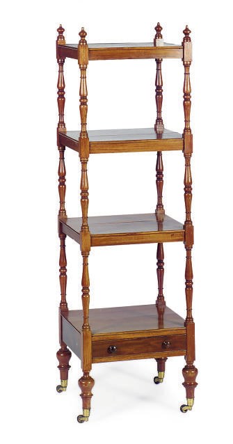 A MAHOGANY ETAGERE,