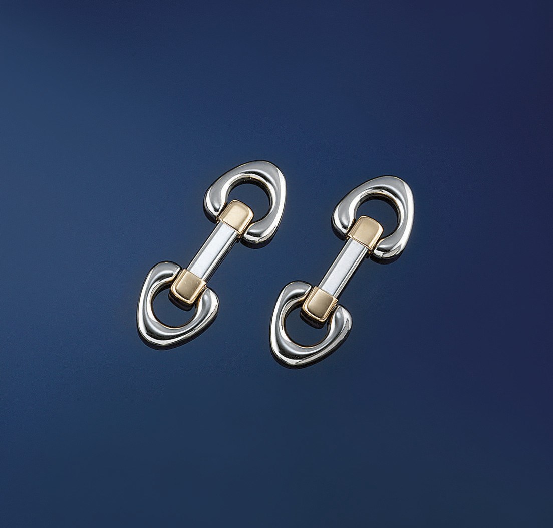A pair of bi-metallic cufflinks, by Dunhill