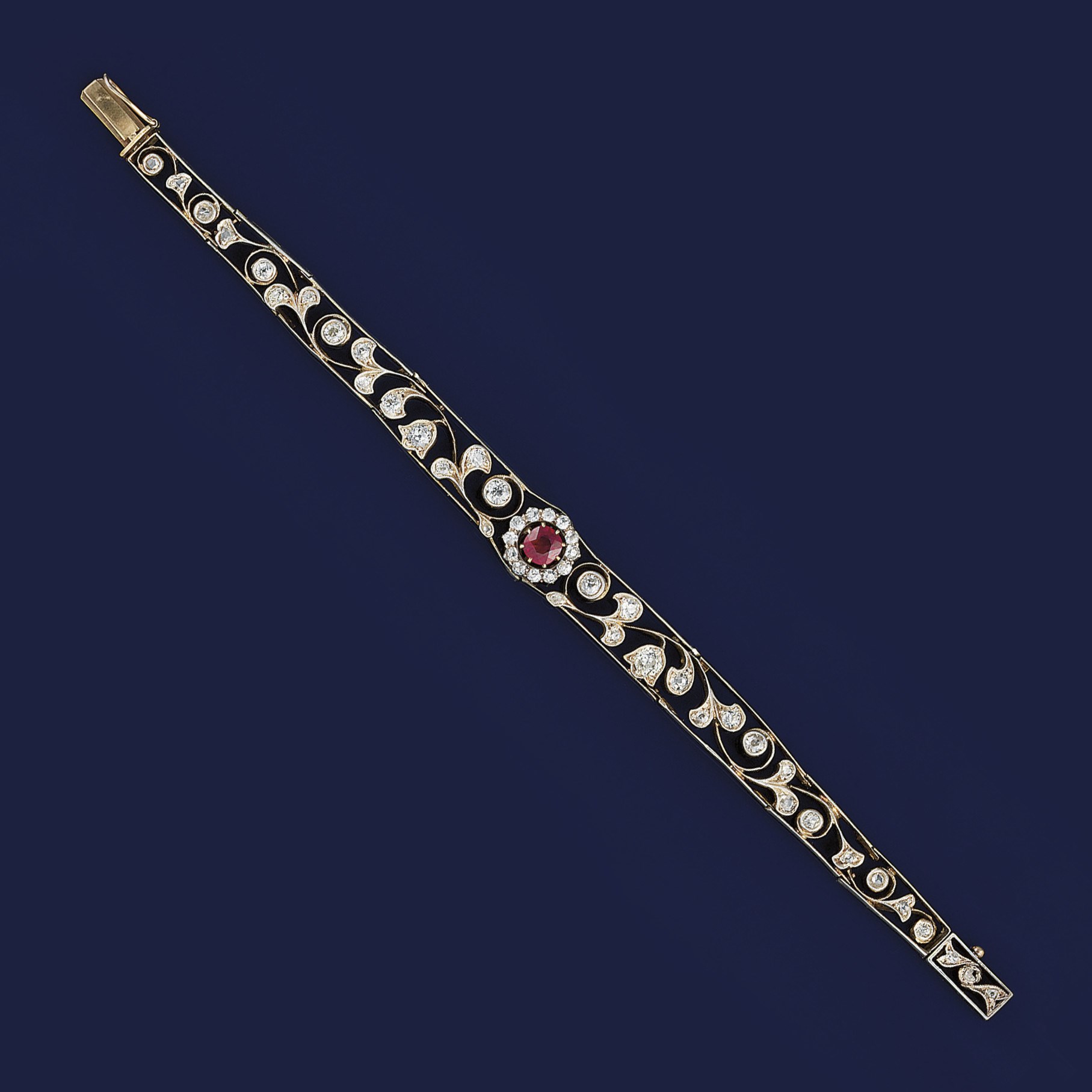 An early 20th century ruby and diamond bracelet