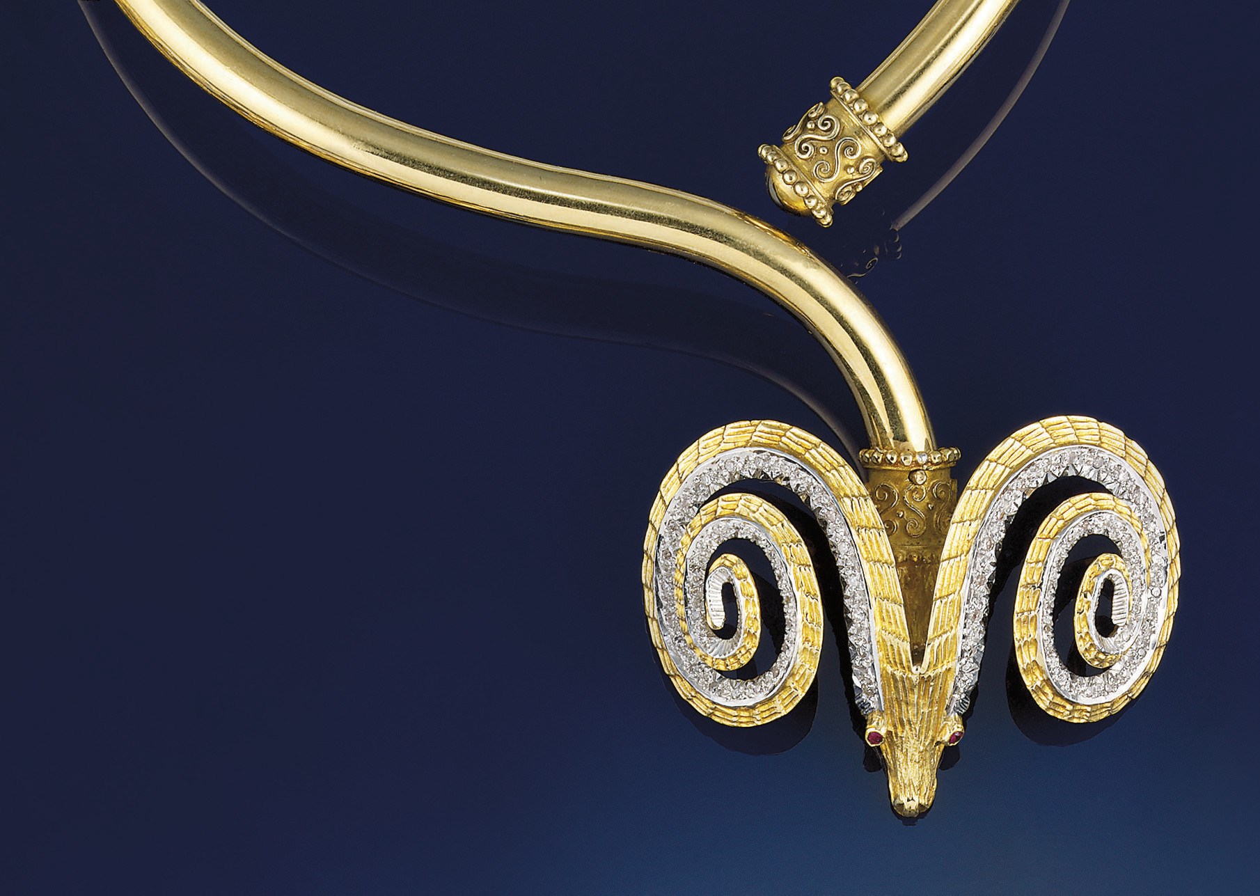 A diamond torc necklace