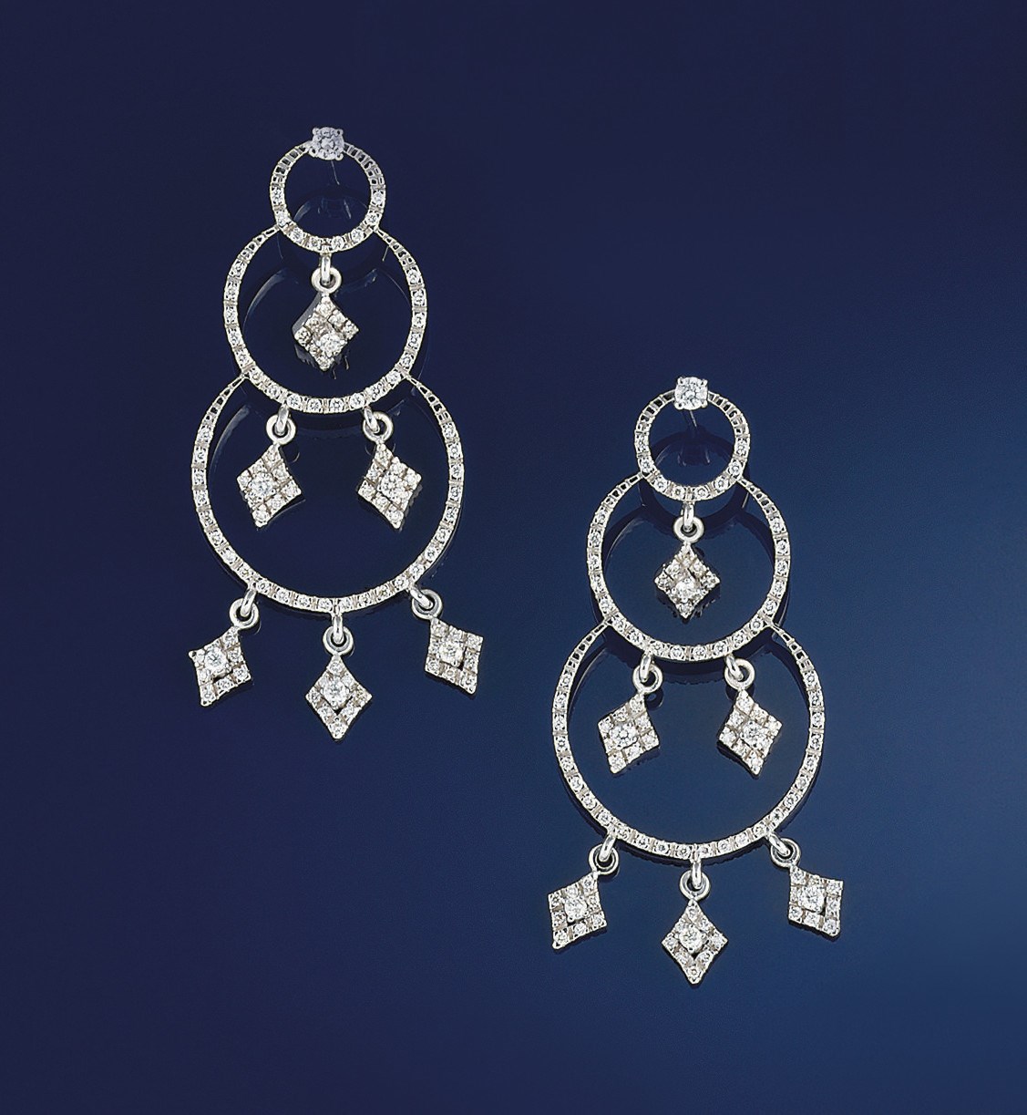 A pair of diamond earpendants