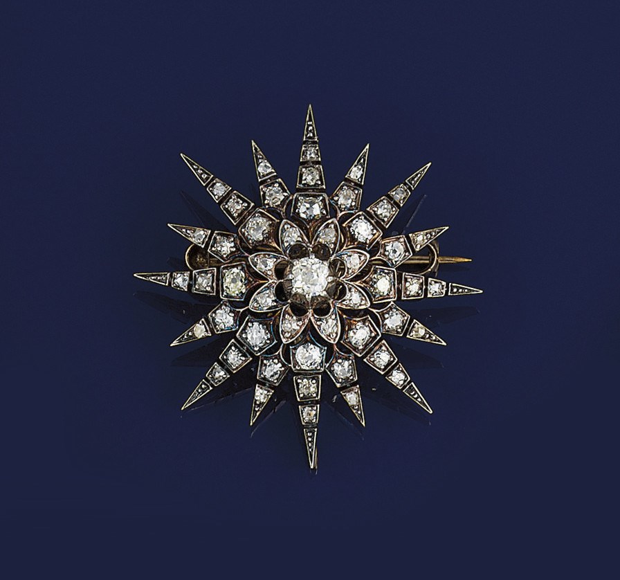 A Victorian diamond star brooch