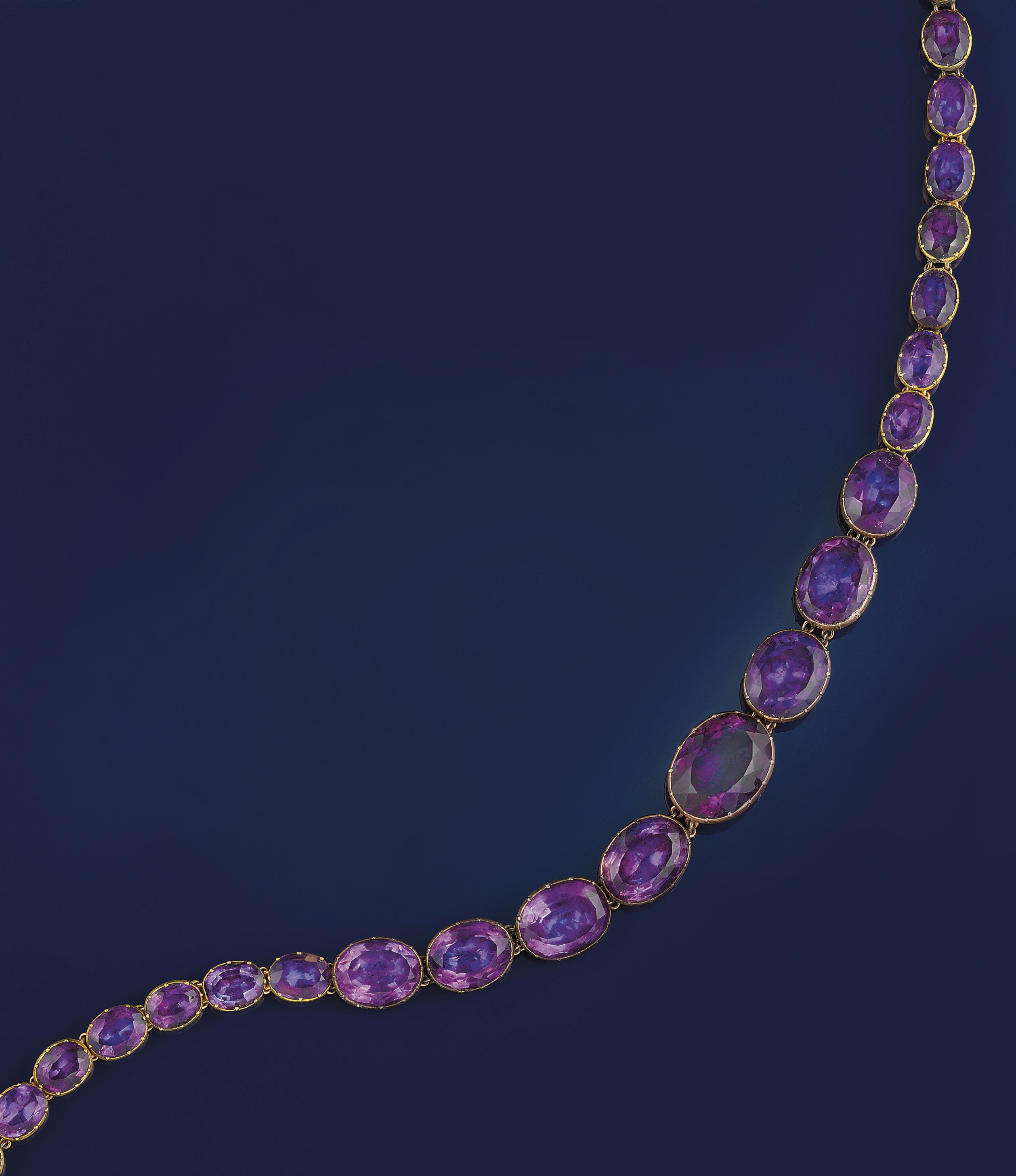 An early 19th century amethyst necklace