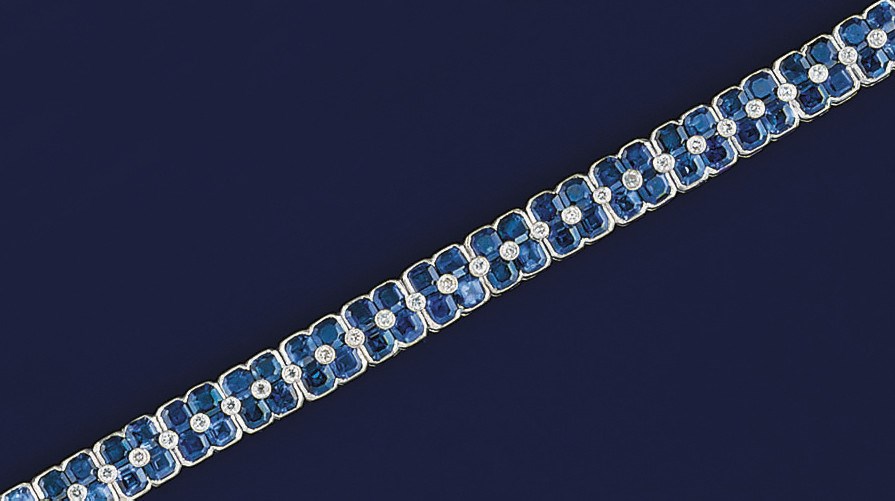 A sapphire and diamond bracelet
