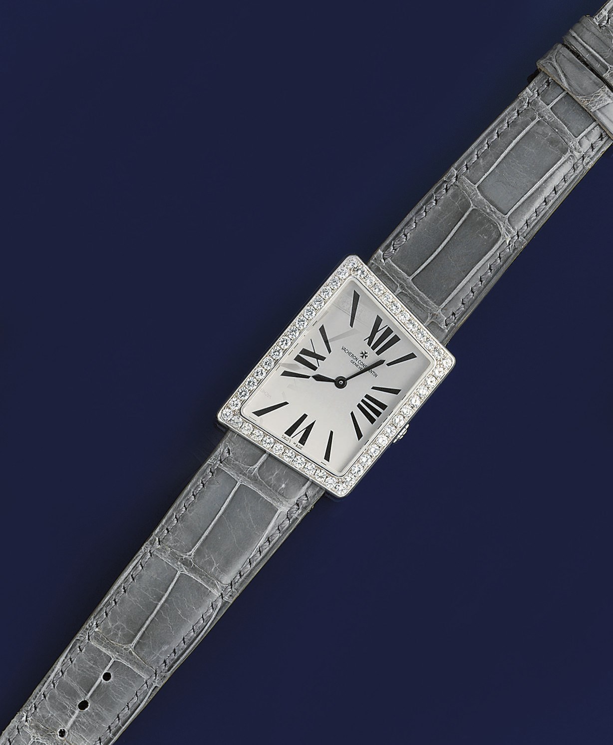 An 18ct. white gold and diamond "1972" assymetric wristwatch, by Vacheron & Constantin