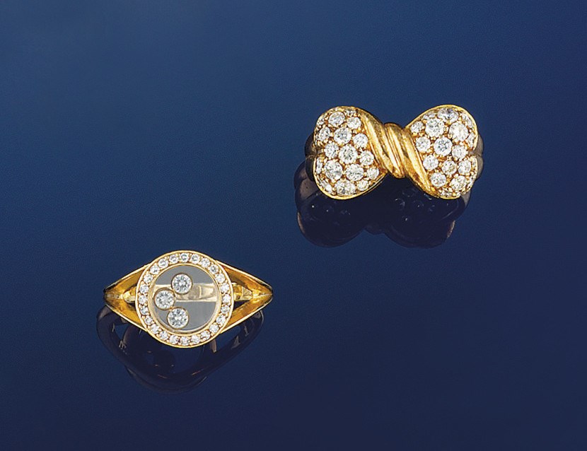 Three diamond set rings