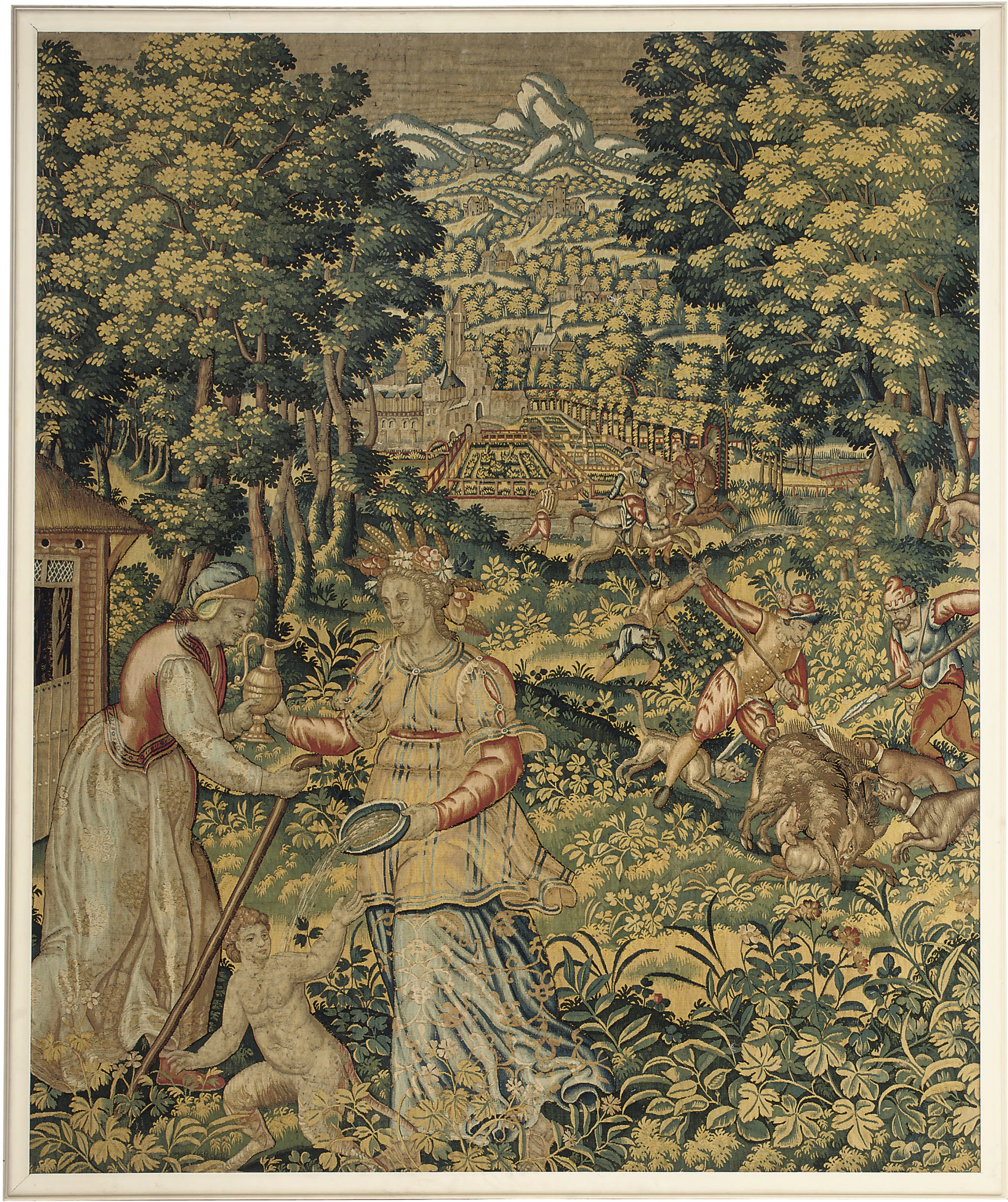 A FLEMISH MYTHOLOGICAL HUNTING TAPESTRY