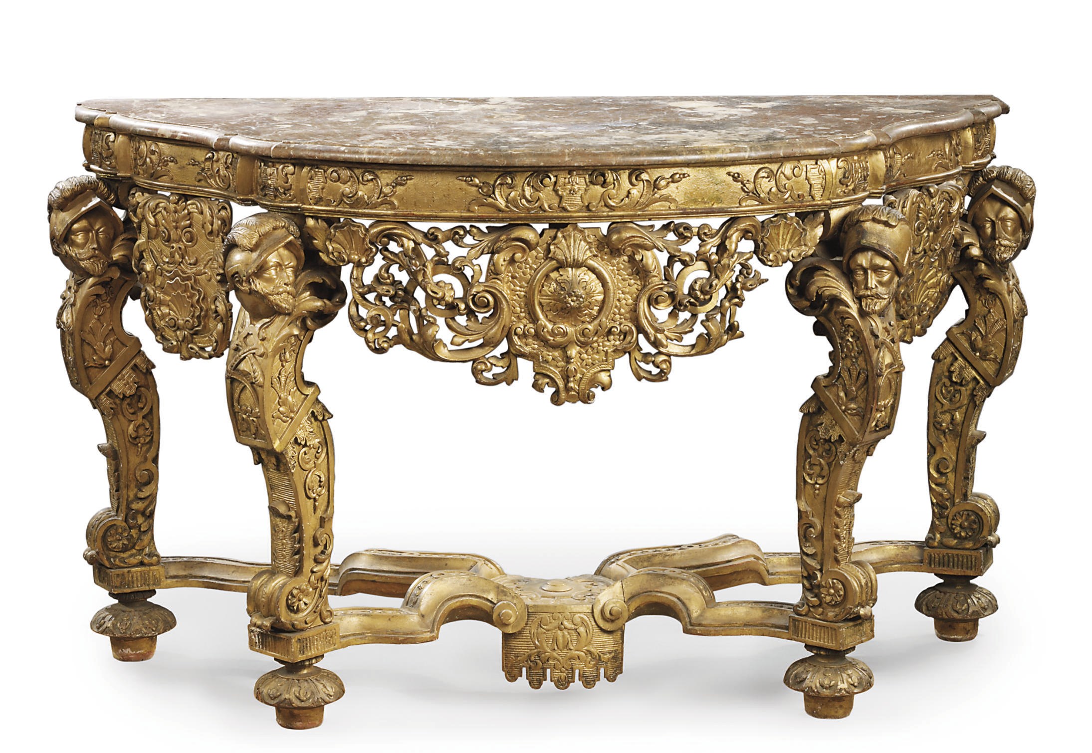 A DUTCH GILTWOOD CONSOLE TABLE