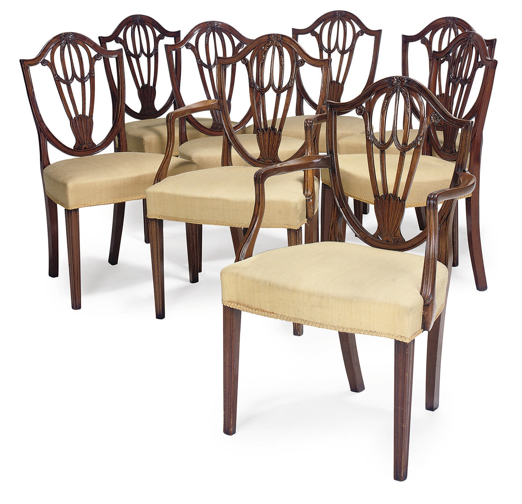 A SET OF EIGHT GEORGE III MAHOGANY DINING-CHAIRS