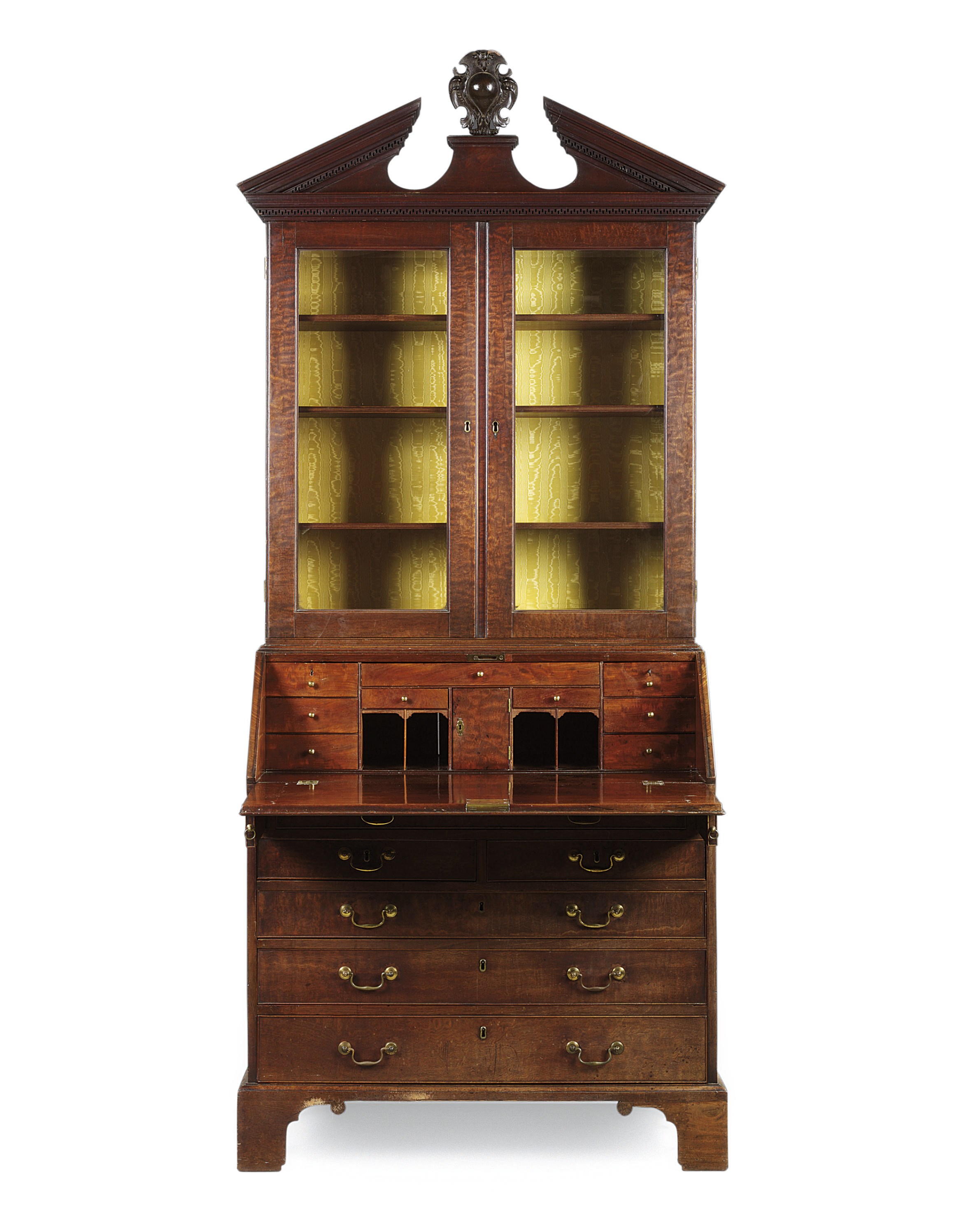 A GEORGE III MAHOGANY BUREAU-CABINET