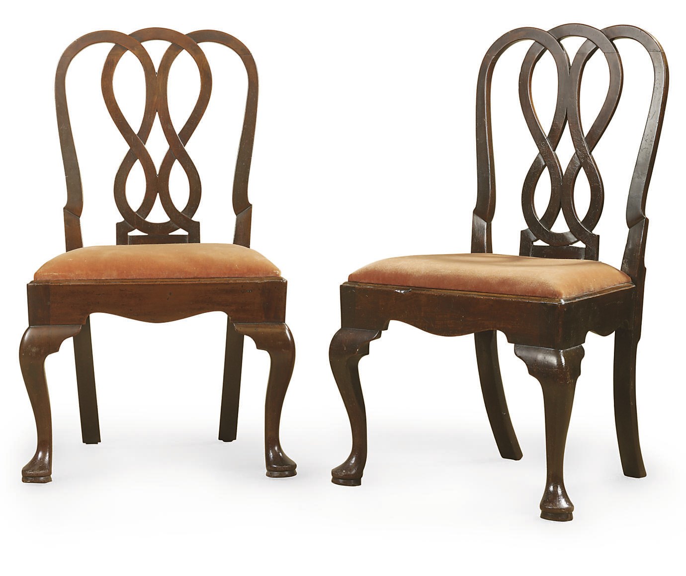 A PAIR OF GEORGE II MAHOGANY SIDE CHAIRS