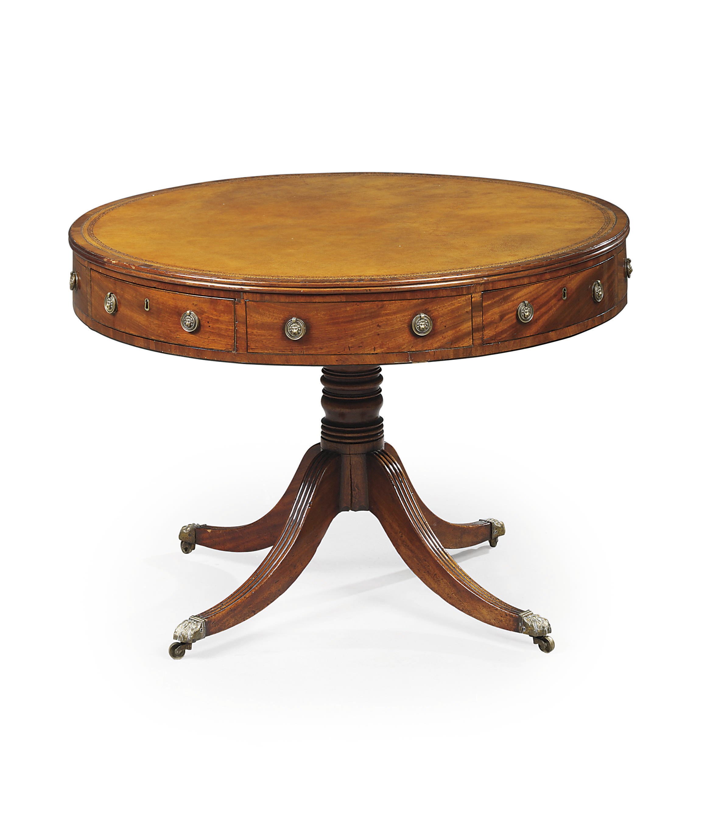 A GEORGE III MAHOGANY DRUM TABLE