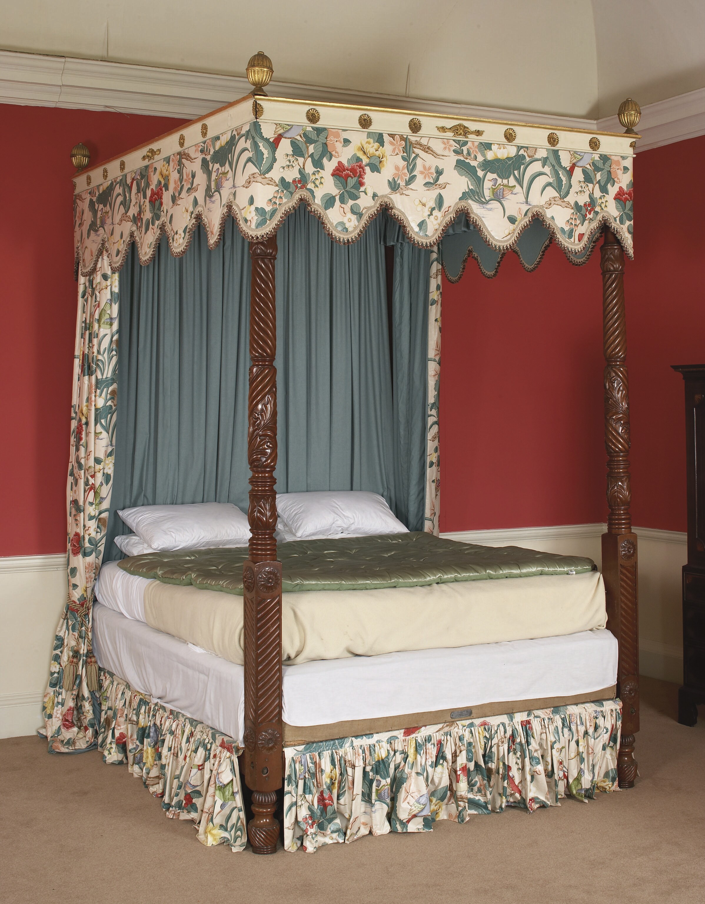 A REGENCY MAHOGANY FOUR-POST TESTER BED