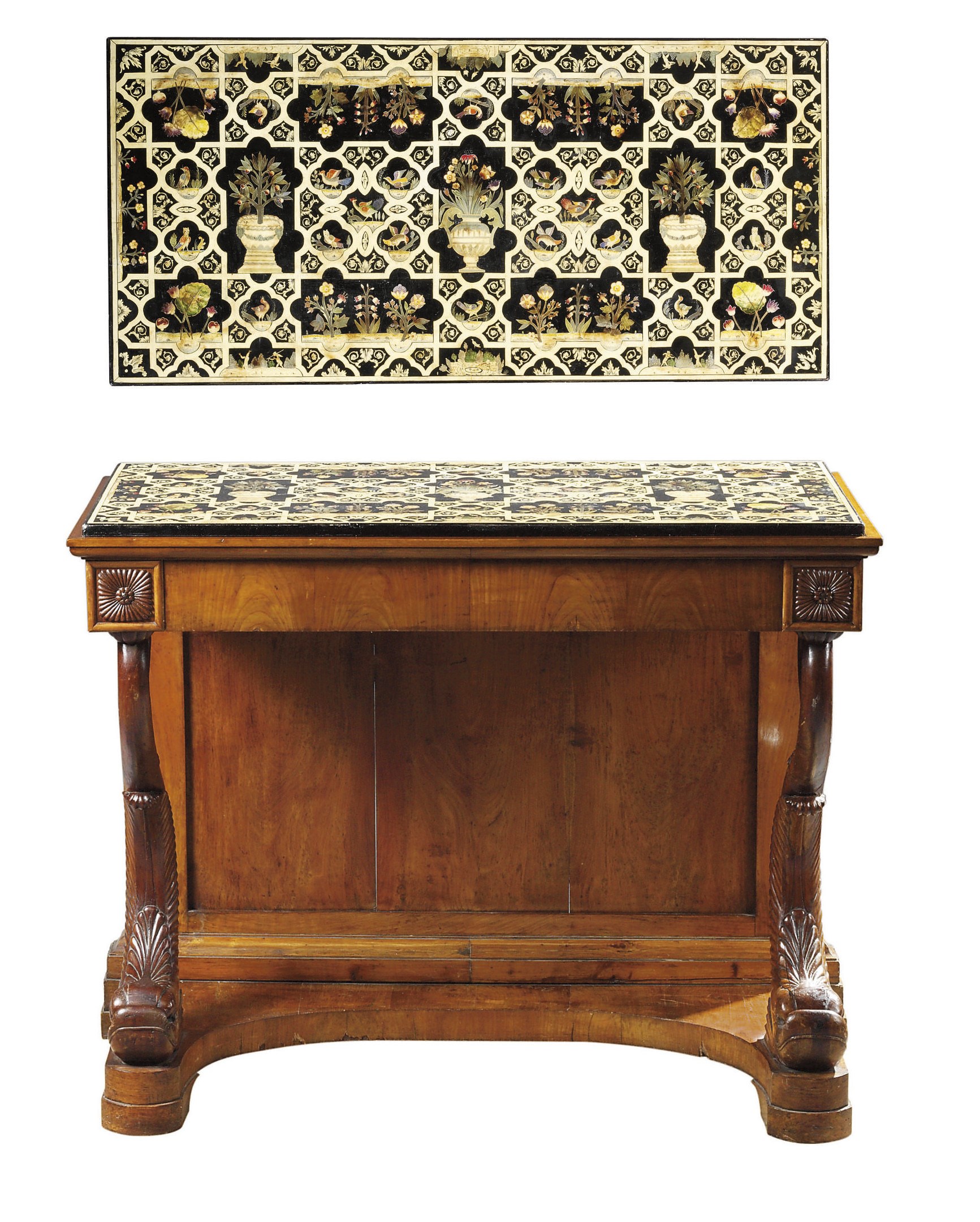 A NORTH ITALIAN WALNUT CONSOLE TABLE