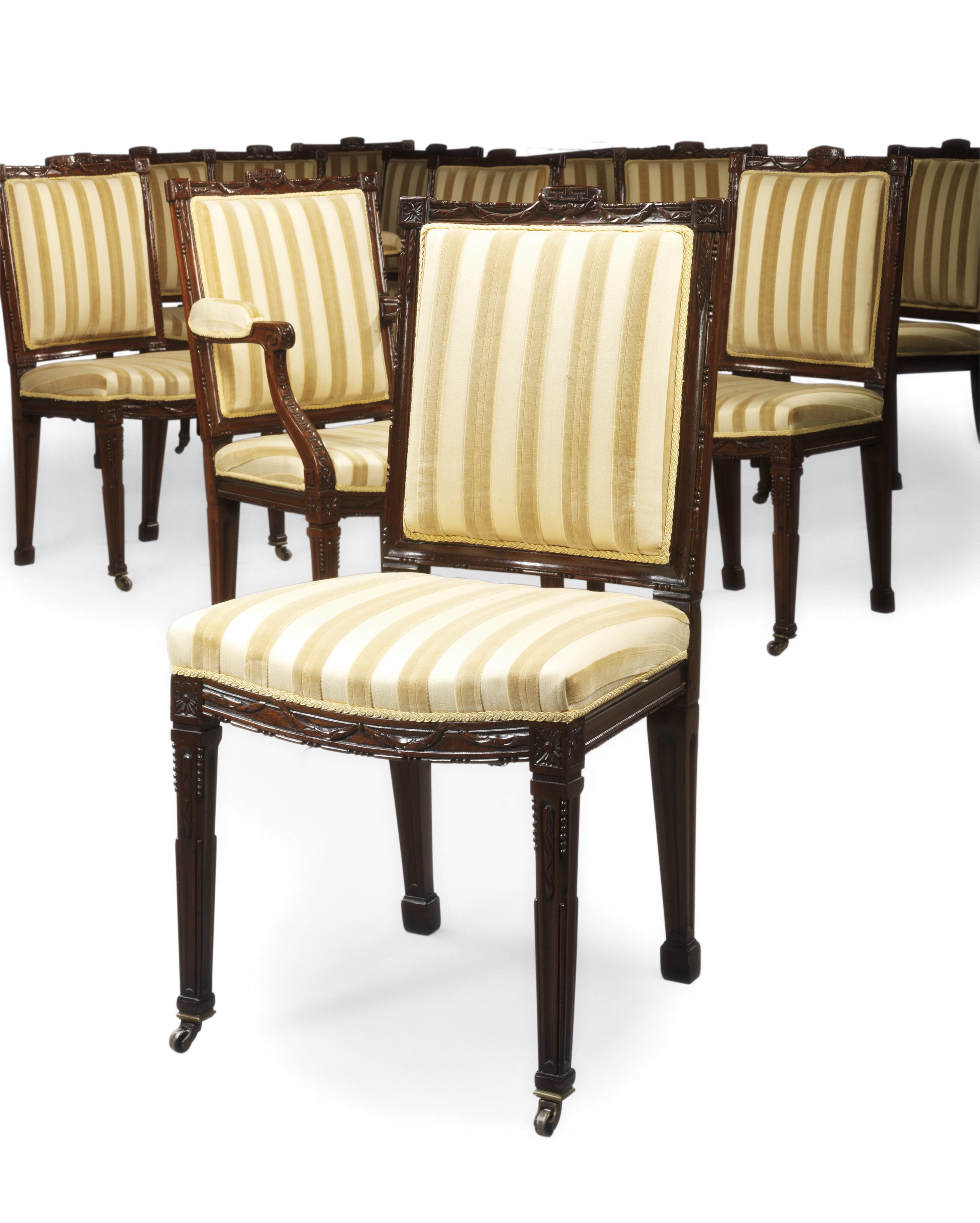 A SET OF TWELVE DUTCH MAHOGANY DINING-CHAIRS