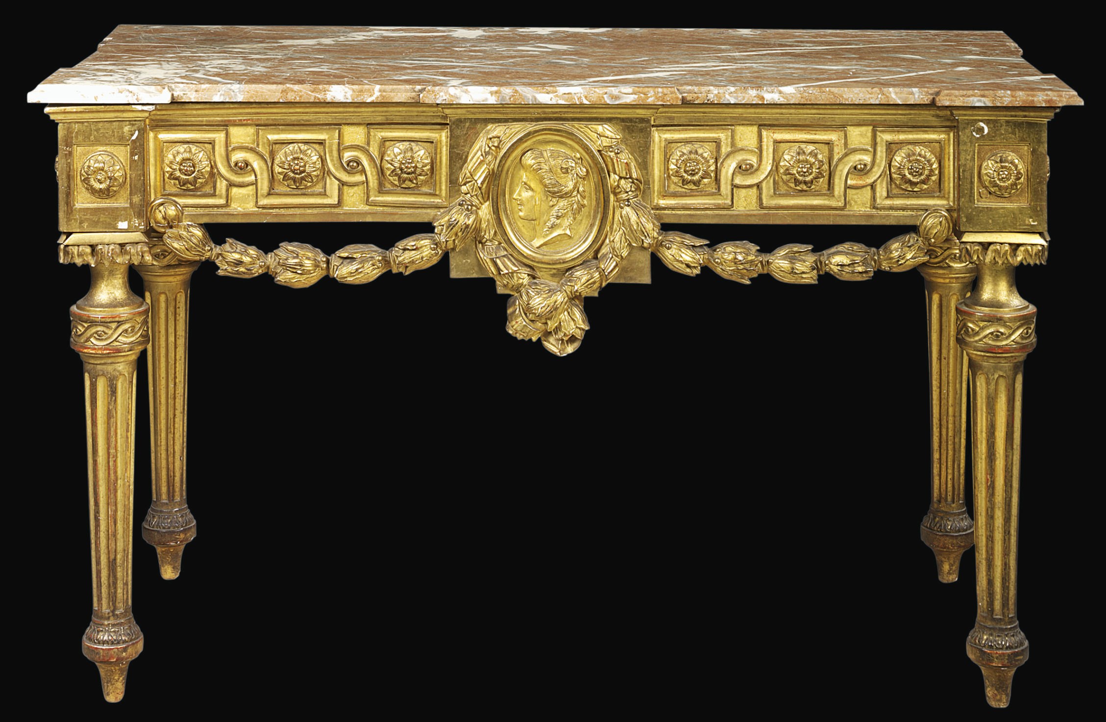 A NORTH-ITALIAN GILTWOOD CONSOLE TABLE