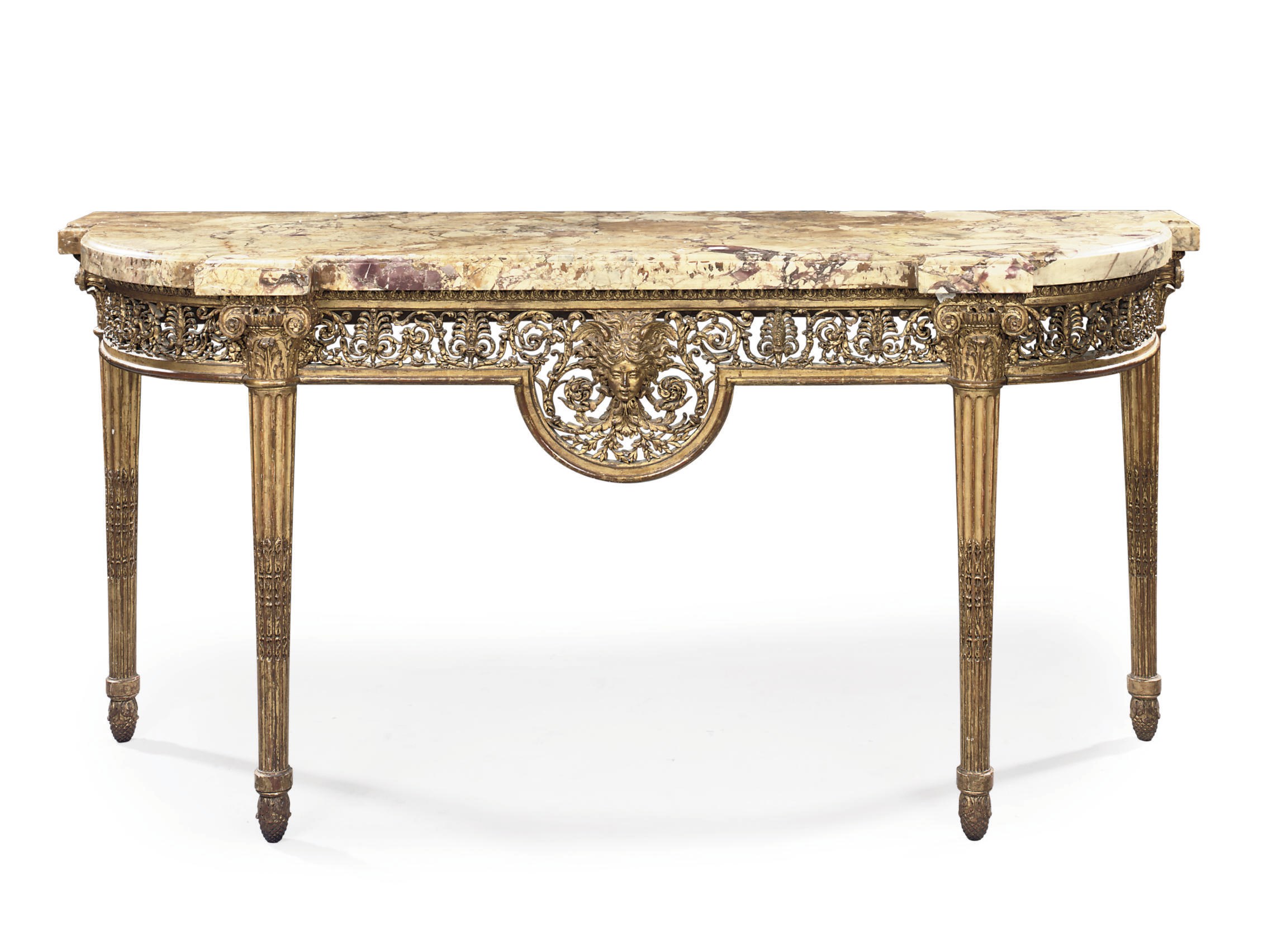 A NORTH ITALIAN GILTWOOD CONSOLE TABLE