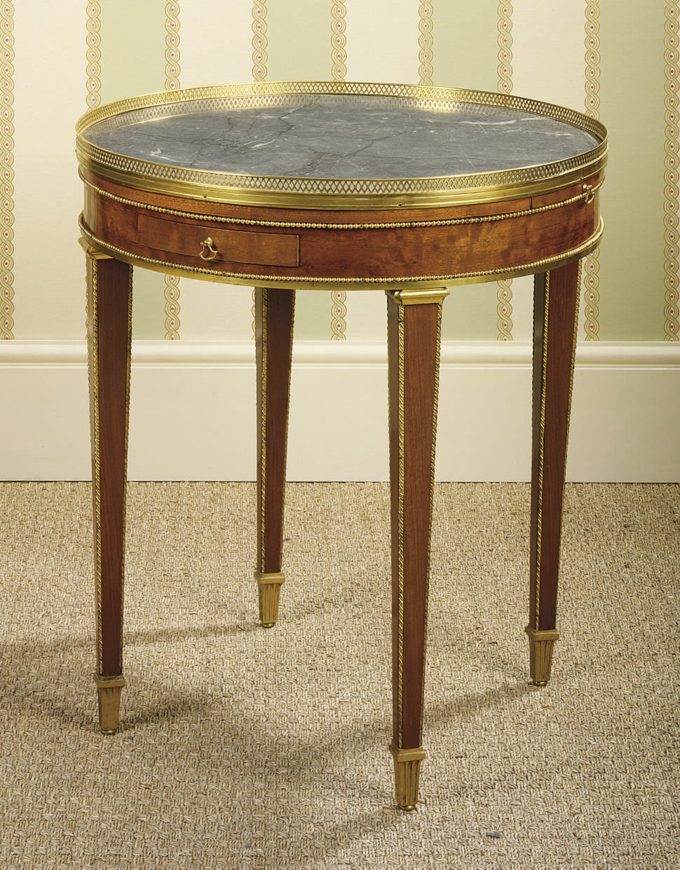 A LOUIS XVI ORMOLU-MOUNTED MAHOGANY TABLE BOUILLOTTE
