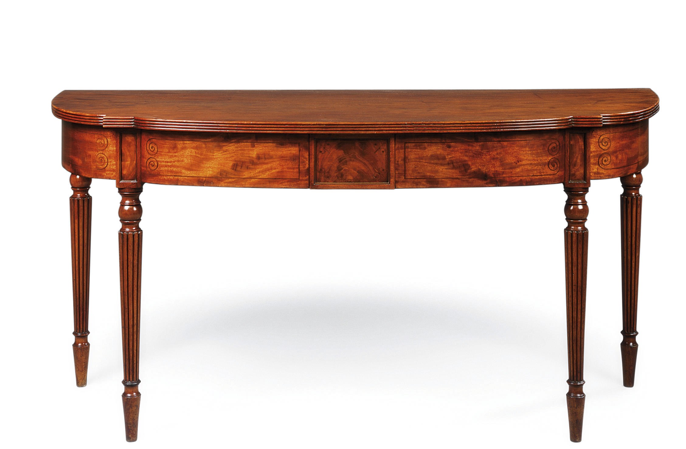 A REGENCY MAHOGANY AND EBONISED-INLAID SERVING TABLE