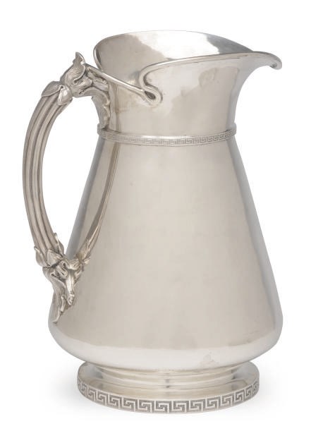 AN AMERICAN SILVER PITCHER,